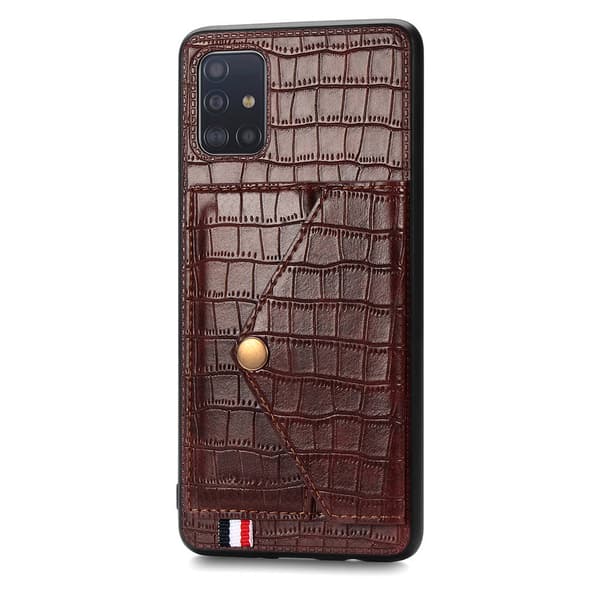 Samsung Galaxy A71 - Elegant Skal med Kortfack Brun Brun