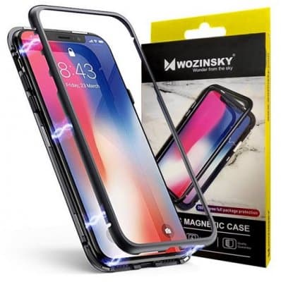 Samsung Galaxy S10 Magnetram Svart + Härdat glas Baksida