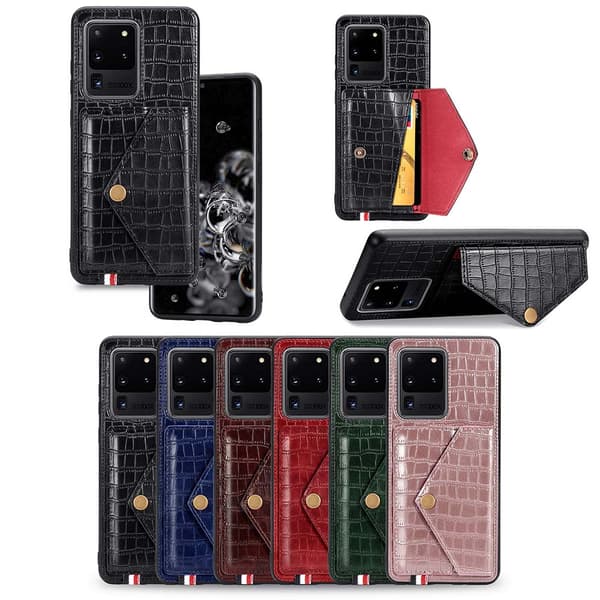 Samsung Galaxy S20 Ultra - Genomtänkt Skal med Kortfack