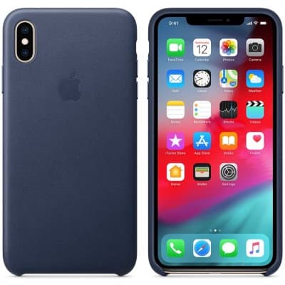 Apple iPhone XS Max Läderfodral Original - Midnattsblå