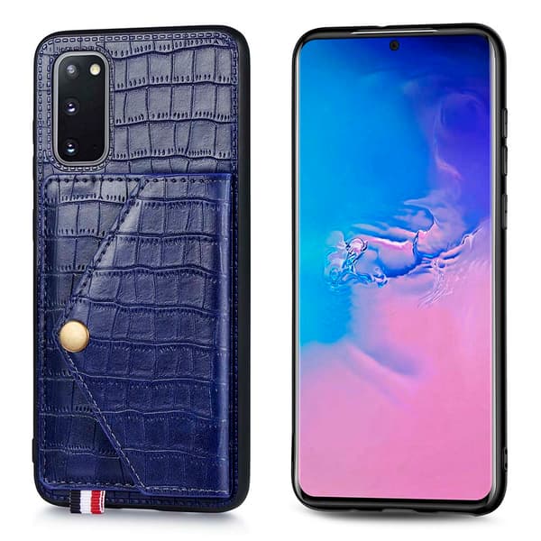 Praktiskt Skal med Kortfack - Samsung Galaxy S20 Blå