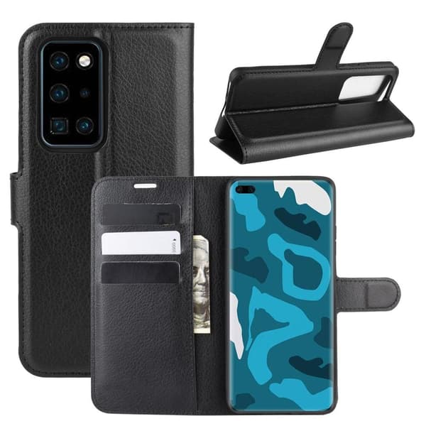 Litchi Plånboksfodral till Huawei P40 Pro - Svart