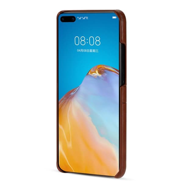 Skal med kortplatser till Huawei P40 Pro - Brun