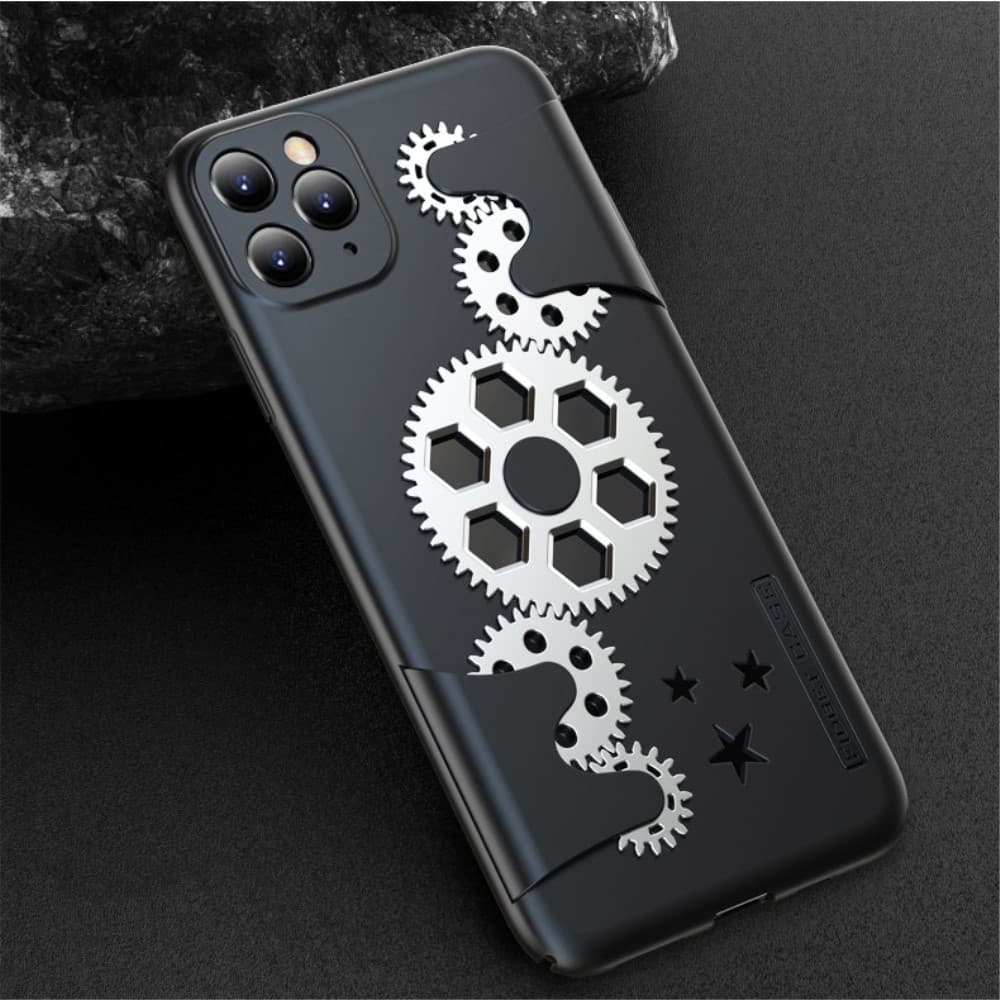 iPhone 11 Pro Suojakuori Kugghjul Musta Hopea