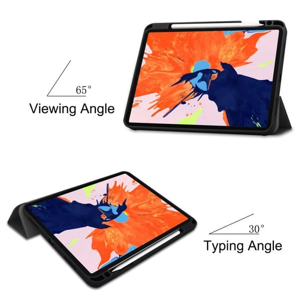 iPad Pro 12.9" 2020/2018 Slim fit tri-fold fodral - Svart