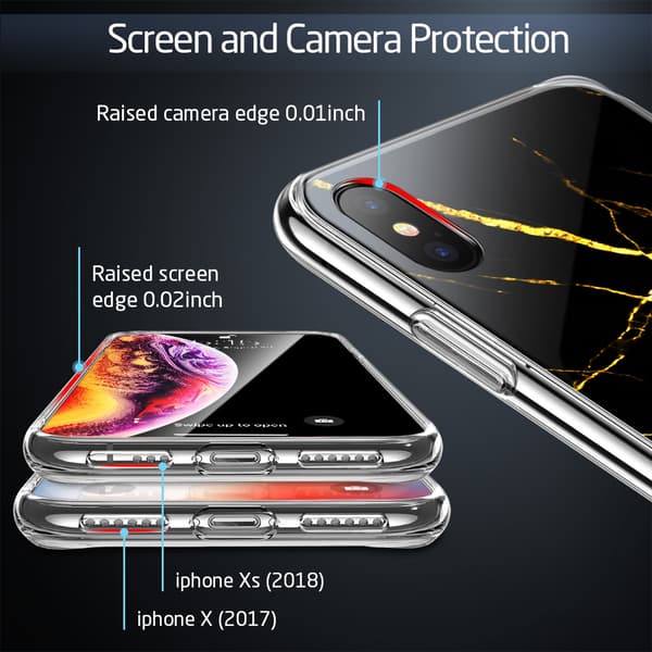 ESR Mimic Glas iPhone X/XS Guld & Svart