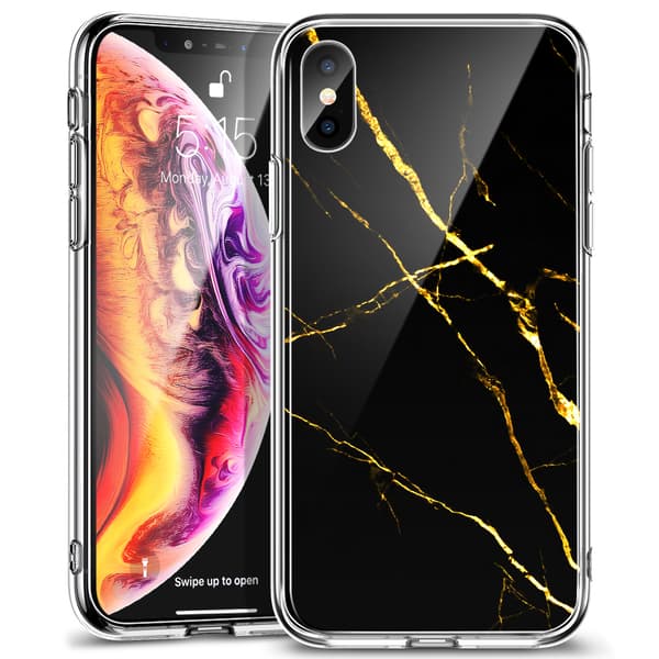 ESR Mimic Glas iPhone X/XS Guld & Svart