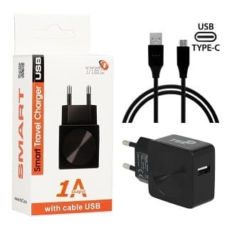 Reseladdare Typ C 220 Volt Svart