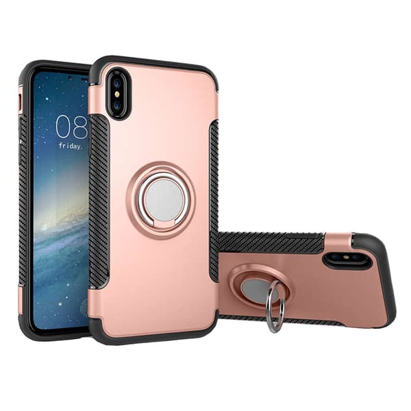 Skyddsskal från Floveme till iPhone XR (Ringholder) Roséguld Roséguld