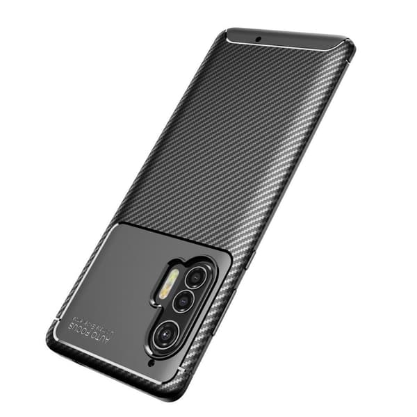 Carbon Fiber Anti-drop Soft TPU Case for Motorola Edge+ - Black