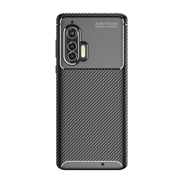 Carbon Fiber Anti-drop Soft TPU Case for Motorola Edge+ - Black