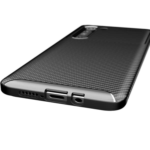 Carbon Fiber Anti-drop Soft TPU Case for Motorola Edge - Black