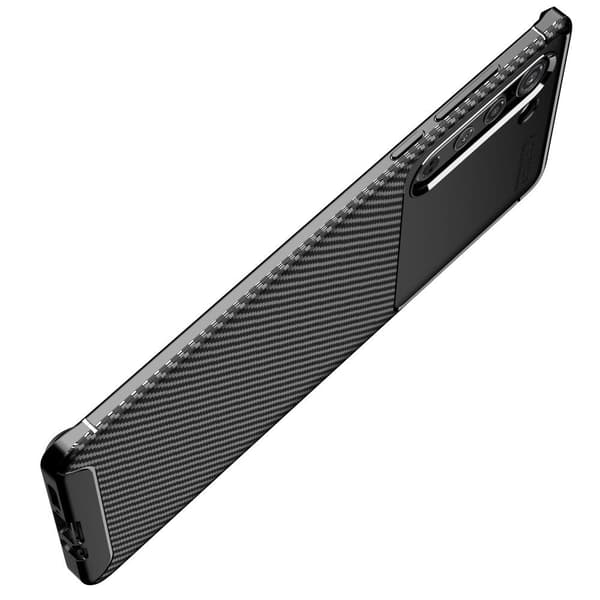 Carbon Fiber Anti-drop Soft TPU Case for Motorola Edge - Black