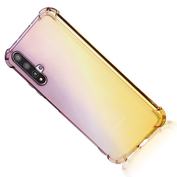 St�td�mpande FLOVEME Silikonskal - Huawei Nova 5T Svart/Guld Svart/Guld