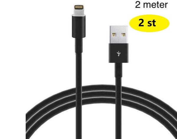2 st 2m iphone kablar svart