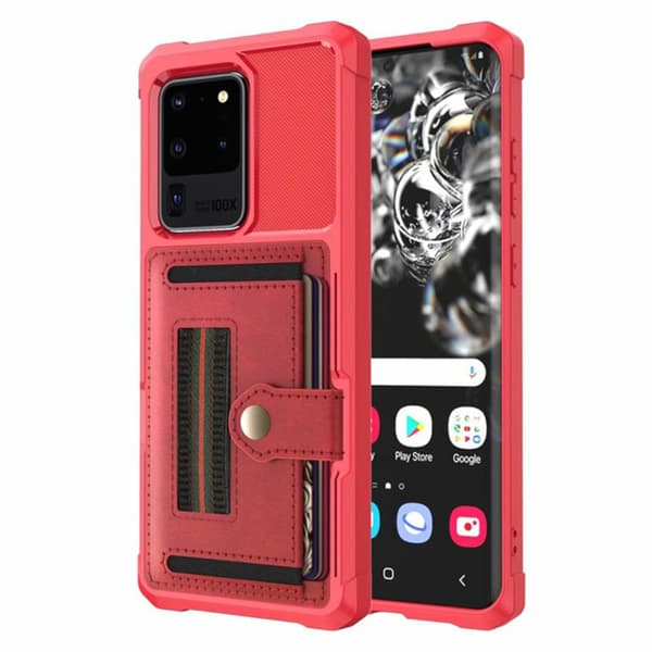 Samsung Galaxy S20 Ultra - Stilsäkert Skal med Korthållare