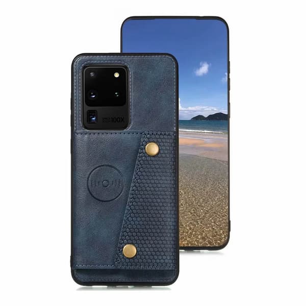 Smidigt Skal med Korthållare - Samsung Galaxy S20 Ultra Mörkblå