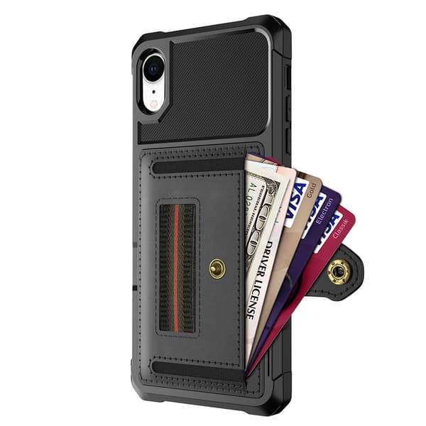 iPhone XR - Stilrent Skal med Korthållare