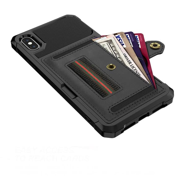 iPhone X/XS - Skyddande Skal med Korthållare