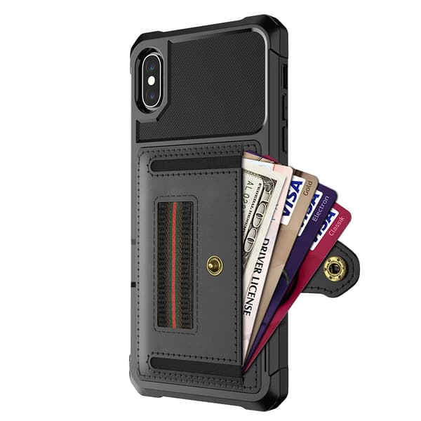 iPhone X/XS - Skyddande Skal med Korthållare