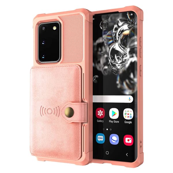 Professionellt Skal med Korthållare - Samsung Galaxy S20 Roséguld