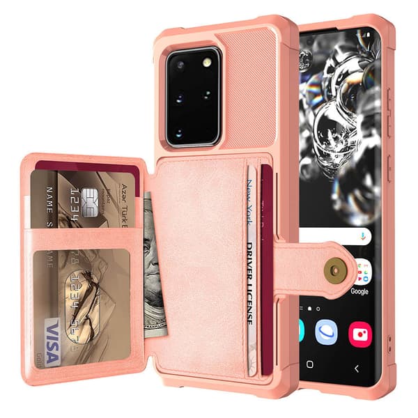 Samsung Galaxy S20 Plus - Skal med Kortfack Roséguld Roséguld