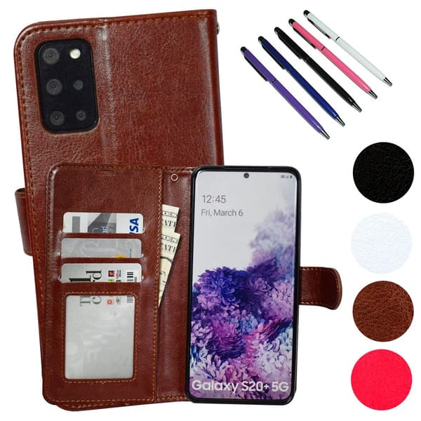Samsung Galaxy S20 Plus - PU Leather Wallet Case Brown