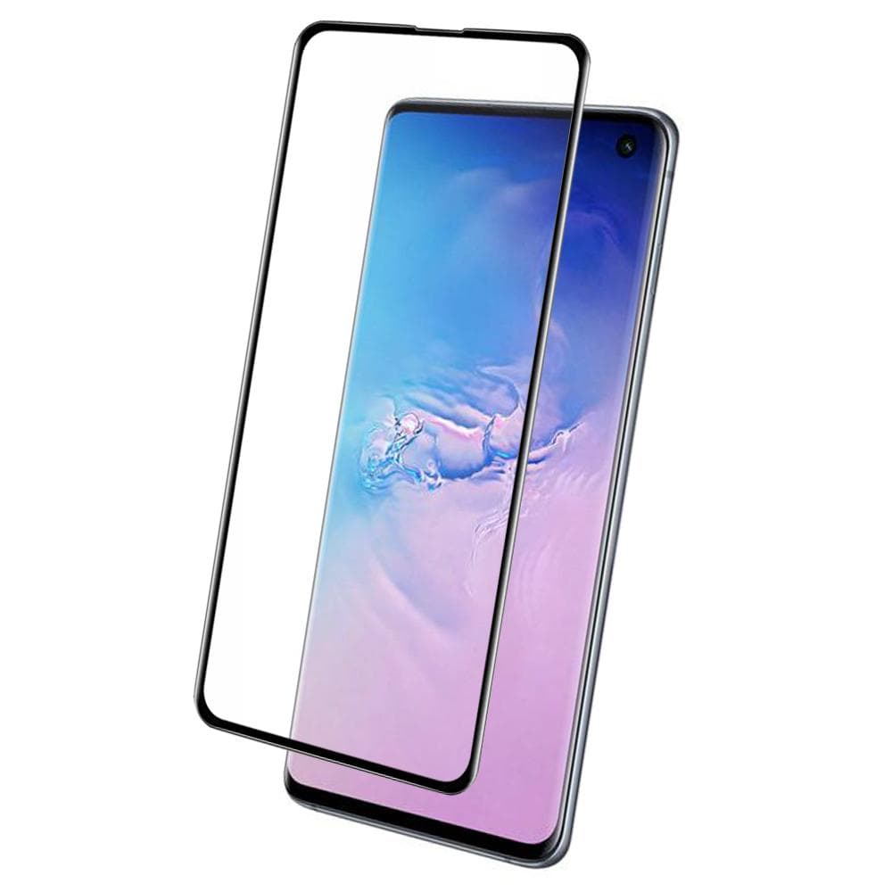 1x kiinteä lasi Samsung Galaxy S10 Plus -näytön vahva suojalasi musta