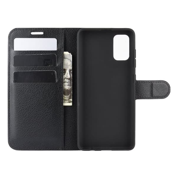 Samsung Galaxy A41 Etui Litchi Sort
