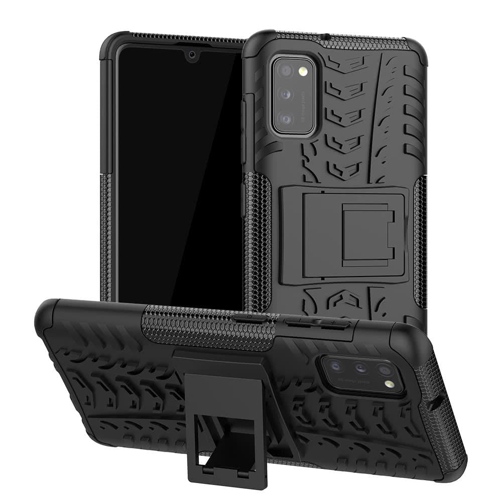 Samsung Galaxy A41 Suojakuori Rengaskuvio Telinetoiminto Musta