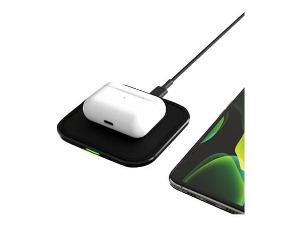 Green Cell AirJuice - Trådløs ladepute - 15 watt - Fast Charge - midnatts sort