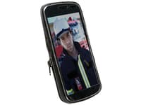 Krusell Classic - Eske for mobiltelefon - lær - grå, svart - for Samsung Galaxy Nexus