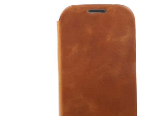 Krusell Flipcover Kiruna - Beskyttende deksel for mobiltelefon - ekte skinn - kamelhårfarget - for Samsung Galaxy S4
