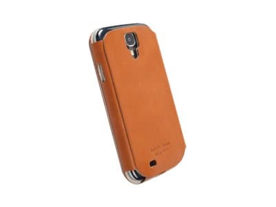 Krusell Flipcover Kiruna - Beskyttende deksel for mobiltelefon - ekte skinn - kamelhårfarget - for Samsung Galaxy S4