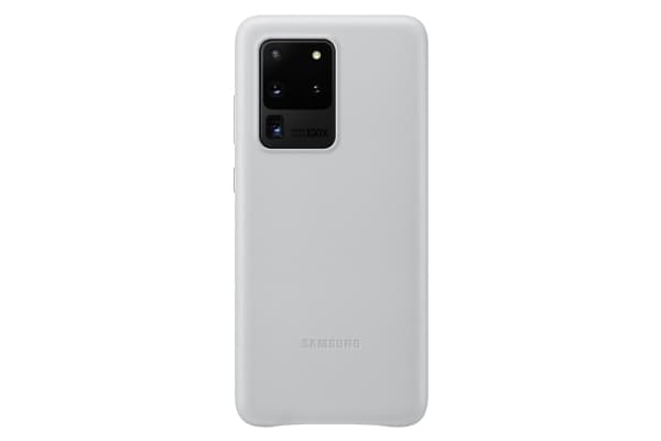 Samsung Leather Cover EF-VG988 - Takakuori matkapuhelimelle - alumiini, nahka - vaaleanharmaa - Galaxy S20 Ultra, S20 Ultra 5G -puhelimille