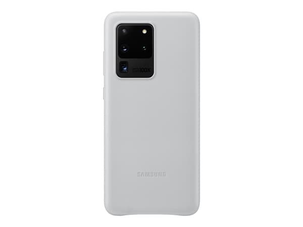 Samsung Leather Cover EF-VG988 - Takakuori matkapuhelimelle - alumiini, nahka - vaaleanharmaa - Galaxy S20 Ultra, S20 Ultra 5G -puhelimille