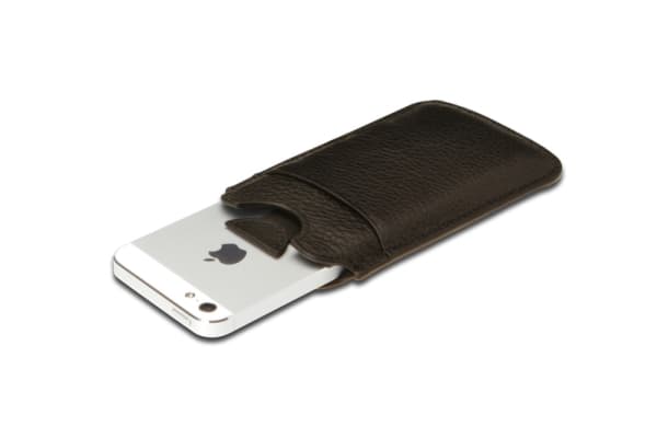 Ednet - Pung for mobiltelefon / spiller - ekte skinn - brun