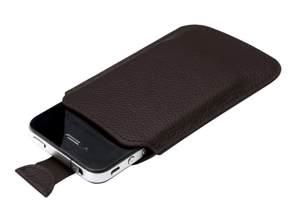 Ednet - Pung for mobiltelefon / spiller - ekte skinn - brun