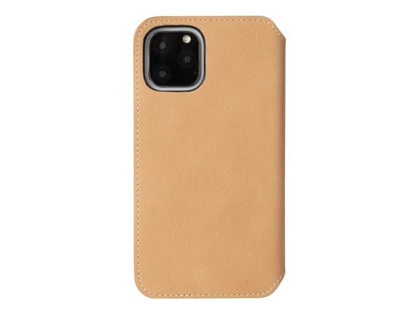 Krusell Sunne - Vikbart fodral för mobiltelefon - tyg, vintageläder - vintage naken - för Apple iPhone 11 Pro