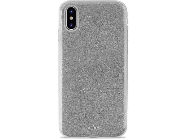 PURO Shine - Baksidedeksel for mobiltelefon - polykarbonat, termoplast-polyuretan (TPU) - sølv - for Apple iPhone XS Max