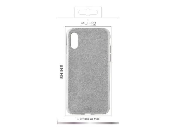 PURO Shine - Baksidedeksel for mobiltelefon - polykarbonat, termoplast-polyuretan (TPU) - sølv - for Apple iPhone XS Max