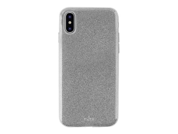 PURO Shine - Baksidedeksel for mobiltelefon - polykarbonat, termoplast-polyuretan (TPU) - sølv - for Apple iPhone XS Max