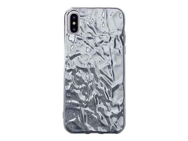 PURO Metal Flex - Baksidedeksel for mobiltelefon - termoplast-polyuretan (TPU) - sølv - for Apple iPhone X, XS