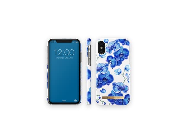 IDEAL OF SWEDEN Fashion Case - Baksidedeksel for mobiltelefon - plastikk - babyblå orkidéer - for Apple iPhone X, XS