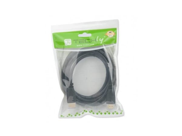 TECHly - HDMI-kabel med Ethernet - HDMI hann til HDMI hann - 50 cm - dobbeltisolert - svart - formstøpt