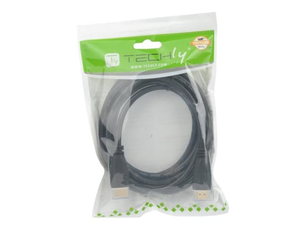TECHly - HDMI-kabel med Ethernet - HDMI hann til HDMI hann - 50 cm - dobbeltisolert - svart - formstøpt