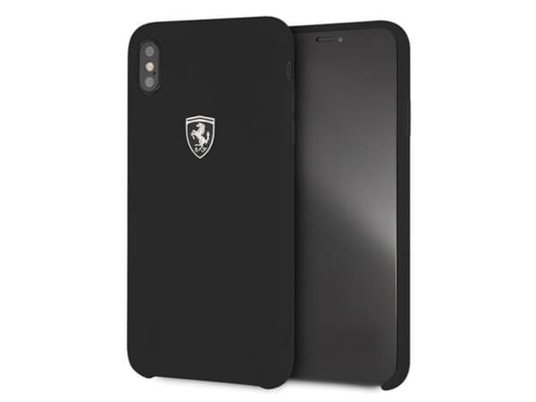 Ferrari skal FEOSIHCI65BK för iPhone Xs Max svart/svart silikonavtäckning