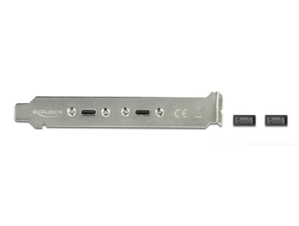 Delock Slot bracket - USB-panel - 20-stifts USB 3.1-header (hann) til 24 pin USB-C (hunn) - 20 V - 3 A - 50 cm - svart