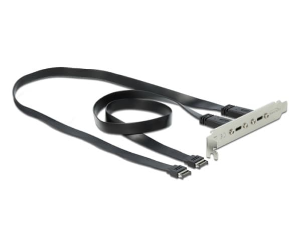 Delock Slot bracket - USB-panel - 20-stifts USB 3.1-header (hann) til 24 pin USB-C (hunn) - 20 V - 3 A - 50 cm - svart