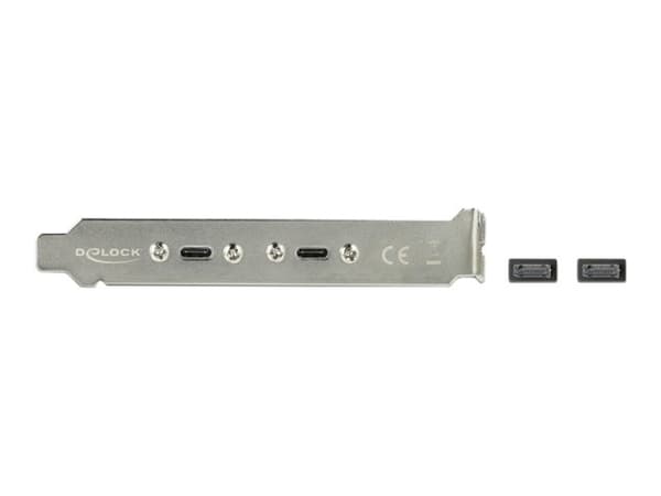 Delock Slot bracket - USB-panel - 20-stifts USB 3.1-header (hann) til 24 pin USB-C (hunn) - 20 V - 3 A - 50 cm - svart